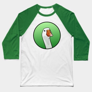 Goose Head in Green Circle Baseball T-Shirt